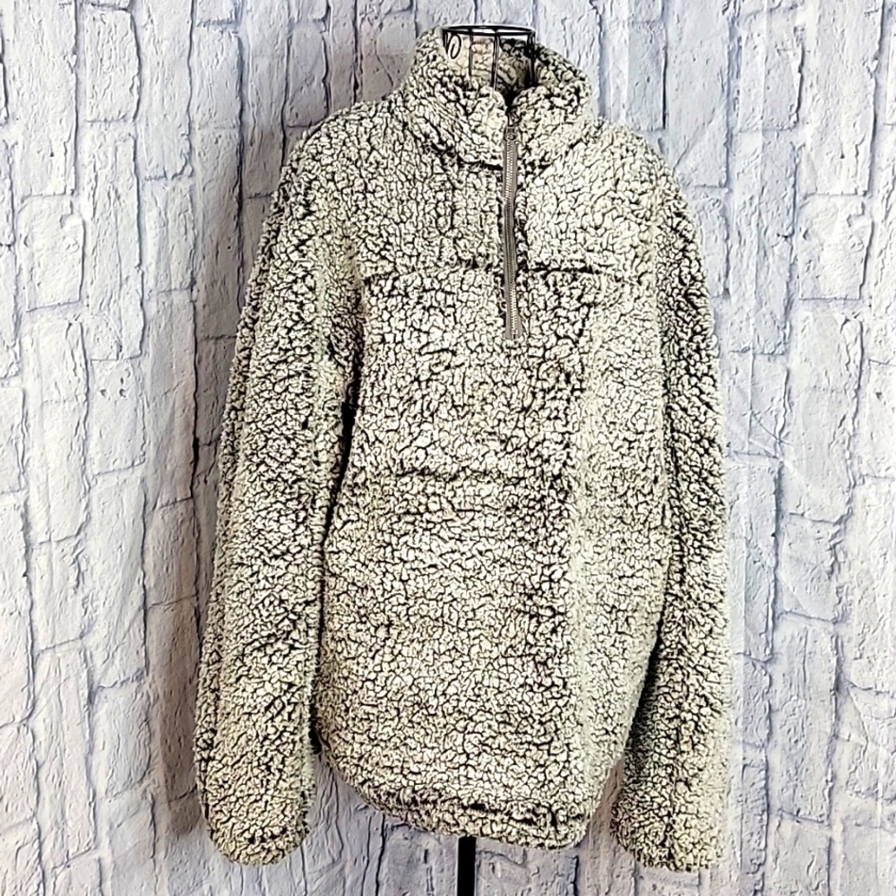 THREAD AND SUPPLY Charcoal Fleece Pullover Sweater Medium